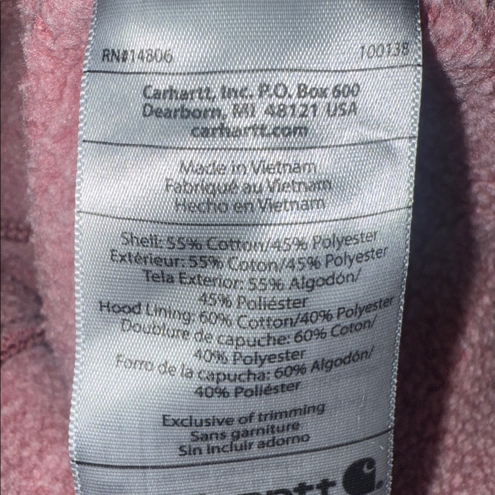 Carhartt Faded Rose Tint Midweight pullover Hoodie Sweatshirt Medium - Picture 7 of 9
